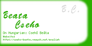beata cseho business card